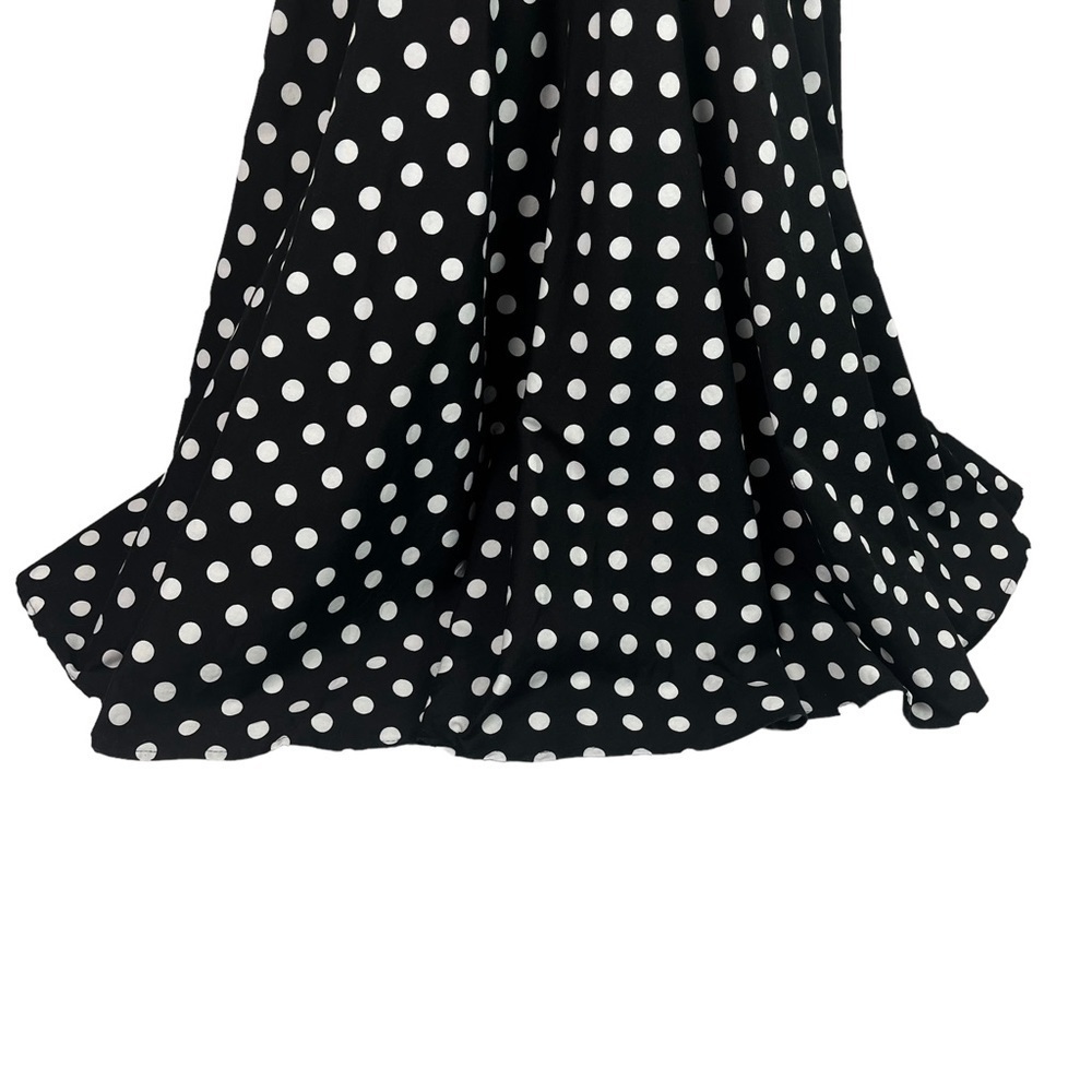 Queen of Holloway Womens Fit & Flare Dress Black White Polka Dot Medium - Picture 4 of 8